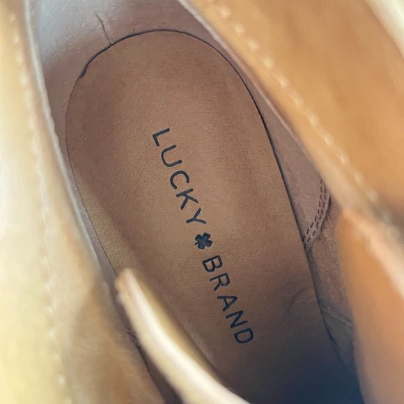 Lucky‎ Brand Yamene Brown Suede Wedge Bootie Ankle Boots Womens Size 8M L… - Picture 3 of 8